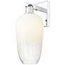 1_Brookhaven Flute 11" High Polished Chrome Wall Sconce With Opal Shade