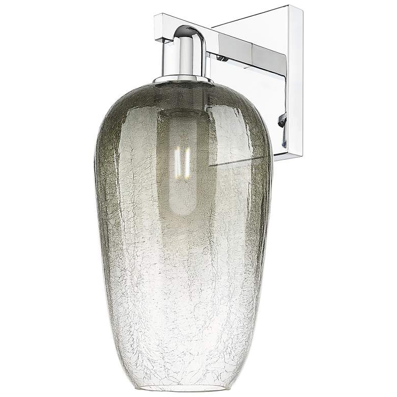 Image 1 Brookhaven Flute 11" High Polished Chrome Wall Sconce With Slate Shade