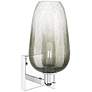 2_Brookhaven Flute 11" High Polished Chrome Wall Sconce With Slate Shade more views