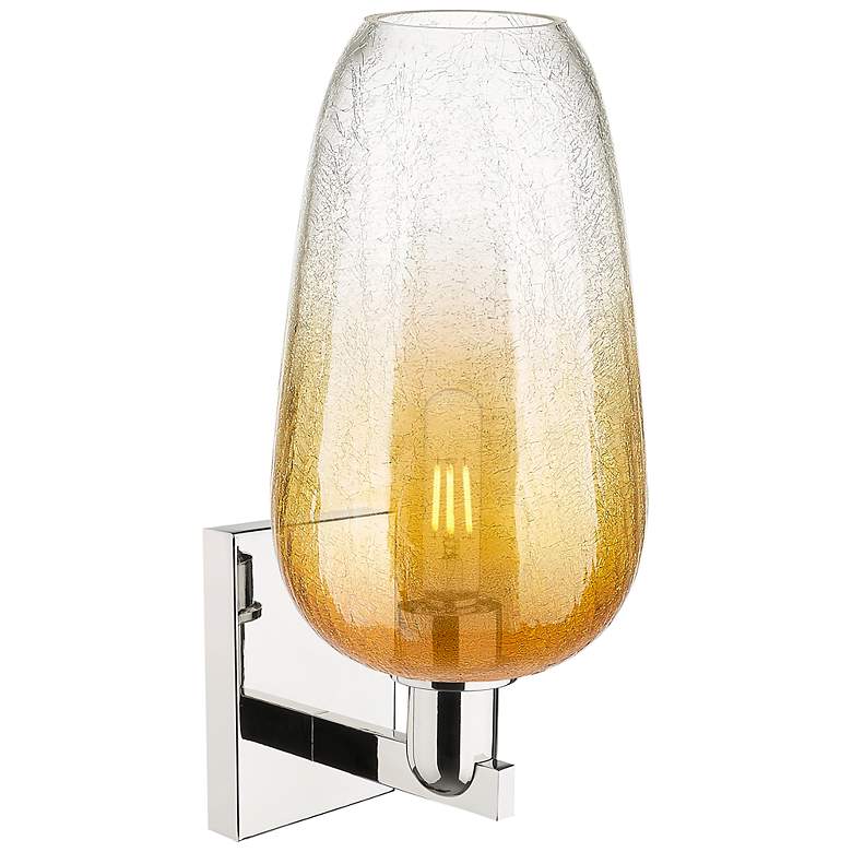 Image 2 Brookhaven Flute 11" High Polished Nickel Wall Sconce With Amber Shade more views