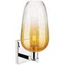 2_Brookhaven Flute 11" High Polished Nickel Wall Sconce With Amber Shade more views