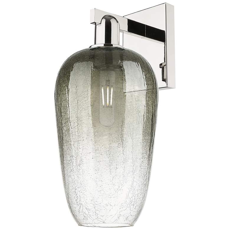 Image 1 Brookhaven Flute 11" High Polished Nickel Wall Sconce With Slate Shade