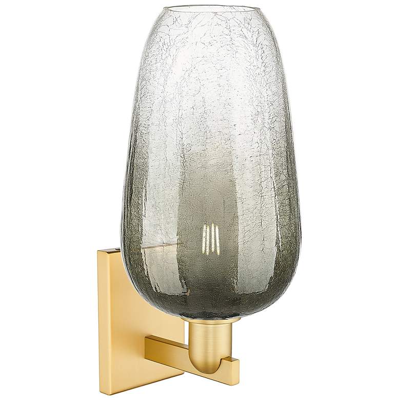 Image 2 Brookhaven Flute 11" High Satin Gold Wall Sconce With Slate Shade more views