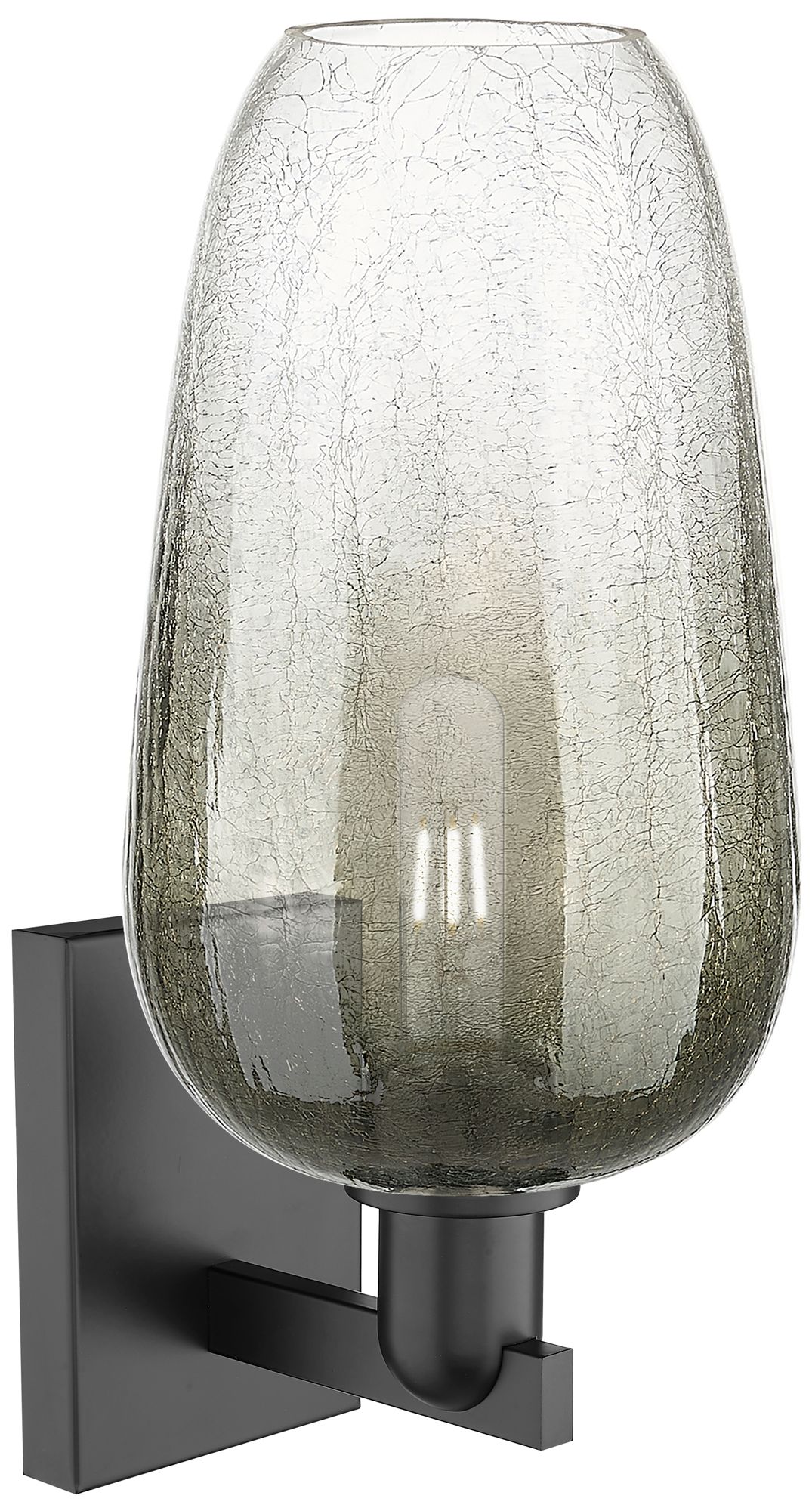 Image 2 Brookhaven Flute 11" High Matte Black Wall Sconce With Slate Shade more views