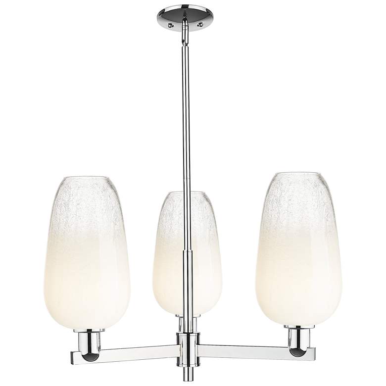 Image 1 Brookhaven Flute 17.5"W 3 Light Chrome Stem Chandelier With Opal Shade