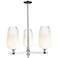 Brookhaven Flute 17.5"W 3 Light Chrome Stem Chandelier With Opal Shade