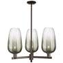 Brookhaven Flute 17.5"W 3-Lt Oiled Bronze Stem Chandelier w/ Slate Shade