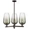 Brookhaven Flute 17.5"W 3-Lt Oiled Bronze Stem Chandelier w/ Slate Shade