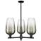 Brookhaven Flute 18"W 3 Light Black Stem Chandelier w/ Slate Shade