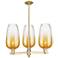 Brookhaven Flute 18"W 3 Light Champagne Stem Chandelier w/ Amber Shade