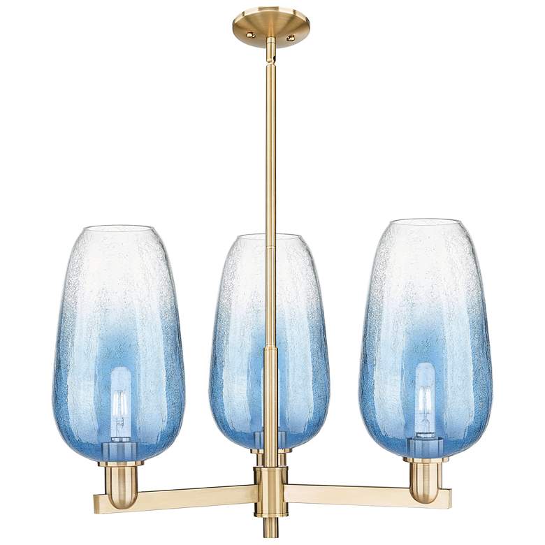 Image 1 Brookhaven Flute 18"W 3 Light Champagne Stem Chandelier w/ Clear Shade
