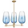 Brookhaven Flute 18"W 3 Light Champagne Stem Chandelier w/ Clear Shade