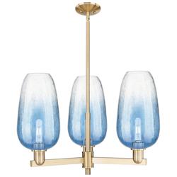 Brookhaven Flute 18"W 3 Light Champagne Stem Chandelier w/ Clear Shade