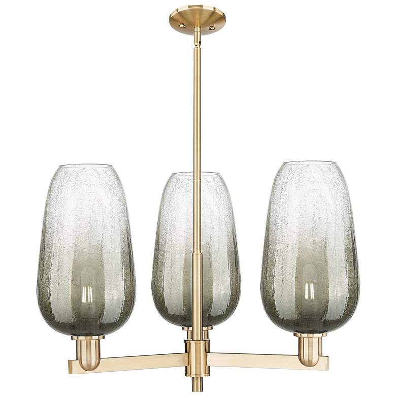 Image 1 Brookhaven Flute 18"W 3 Light Champagne Stem Chandelier w/ Slate Shade