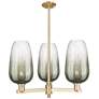 Brookhaven Flute 18"W 3 Light Champagne Stem Chandelier w/ Slate Shade