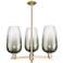 Brookhaven Flute 18"W 3 Light Champagne Stem Chandelier w/ Slate Shade