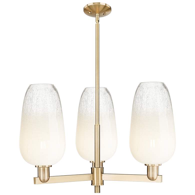 Image 1 Brookhaven Flute 18"W 3 Light Champagne Stem Chandelier With Opal Shade