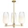 Brookhaven Flute 18"W 3 Light Champagne Stem Chandelier With Opal Shade