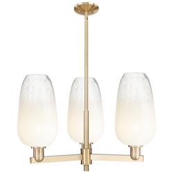 Brookhaven Flute 18"W 3 Light Champagne Stem Chandelier With Opal Shade