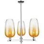 Brookhaven Flute 18"W 3 Light Chrome Stem Chandelier With Amber Shade