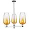 Brookhaven Flute 18"W 3 Light Chrome Stem Chandelier With Amber Shade