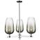 Brookhaven Flute 18"W 3 Light Chrome Stem Chandelier With Slate Shade