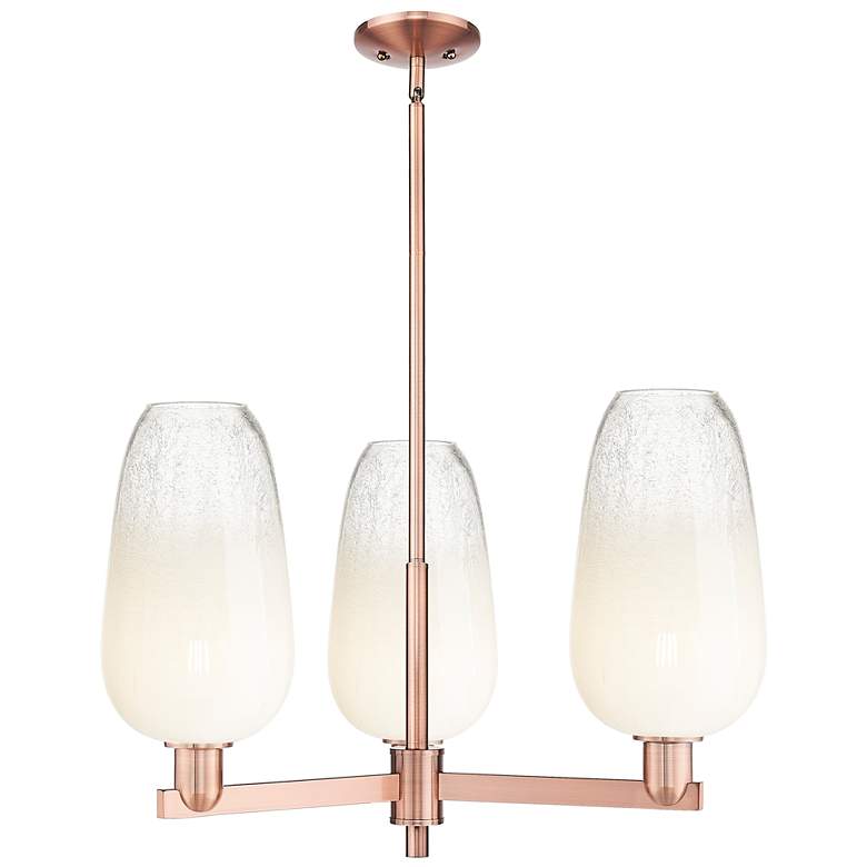 Image 1 Brookhaven Flute 18"W 3 Light Copper Stem Chandelier With Opal Shade
