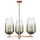 Brookhaven Flute 18"W 3 Light Copper Stem Chandelier With Slate Shade