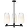 Brookhaven Flute 18"W 3 Light Matte Black Stem Chandelier w/ Opal Shade