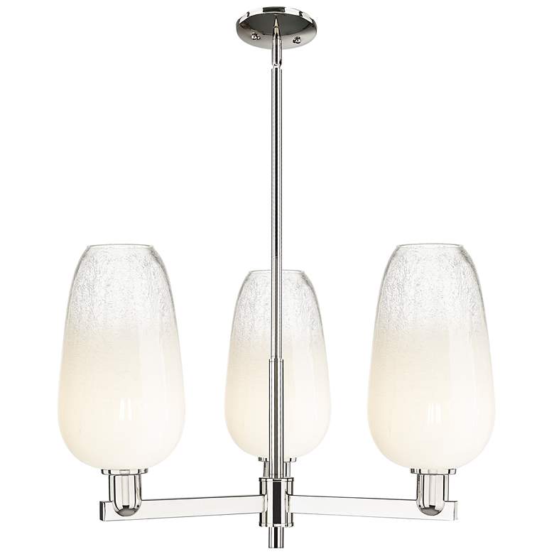 Image 1 Brookhaven Flute 18"W 3 Light Nickel Stem Chandelier w/ Opal Shade