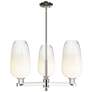 Brookhaven Flute 18"W 3 Light Nickel Stem Chandelier w/ Opal Shade