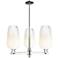 Brookhaven Flute 18"W 3 Light Nickel Stem Chandelier w/ Opal Shade