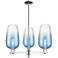 Brookhaven Flute 18"W 3 Light Nickel Stem Chandelier w/ Sapphire Shade
