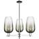 Brookhaven Flute 18"W 3 Light Nickel Stem Chandelier w/ Slate Shade