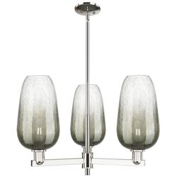 Brookhaven Flute 18"W 3 Light Nickel Stem Chandelier w/ Slate Shade