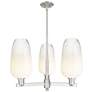 Brookhaven Flute 18"W 3-Lt Satin Nickel Stem Chandelier w/ Opal Shade