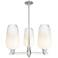 Brookhaven Flute 18"W 3-Lt Satin Nickel Stem Chandelier w/ Opal Shade