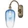 Brookhaven Flute 19"H Brass Swiveling Sconce w/ Sapphire Blue Shade