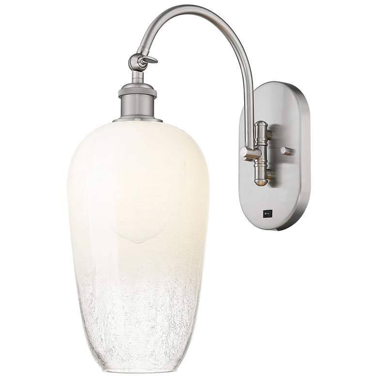 Image 1 Brookhaven Flute 19"H Brushed Satin Nickel Swiveling Sconce w/ Opal Shade