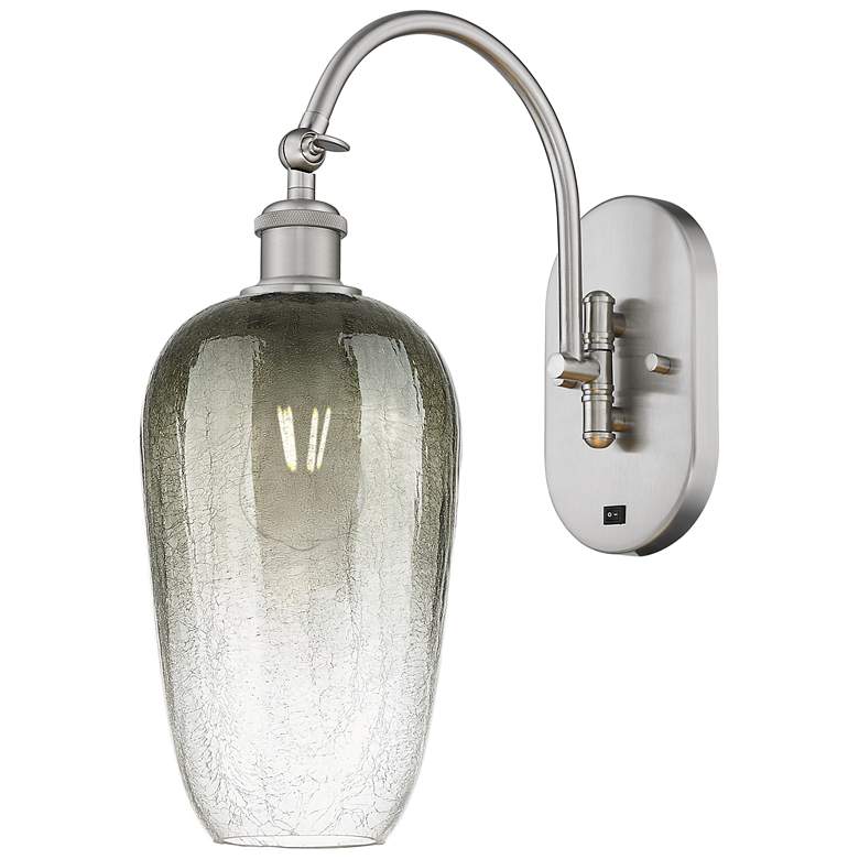 Image 1 Brookhaven Flute 19"H Brushed Satin Nickel Swiveling Sconce w/ Slate Shade
