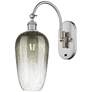 1_Brookhaven Flute 19"H Brushed Satin Nickel Swiveling Sconce w/ Slate Shade