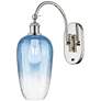 1_Brookhaven Flute 19"H Polished Nickel Swiveling Sconce w/ Sapphire Shade