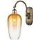Brookhaven Flute 19" High Antique Brass Swiveling Sconce with Amber Shade