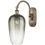 Brookhaven Flute 19" High Antique Brass Swiveling Sconce with Slate Shade