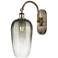 Brookhaven Flute 19" High Antique Brass Swiveling Sconce with Slate Shade