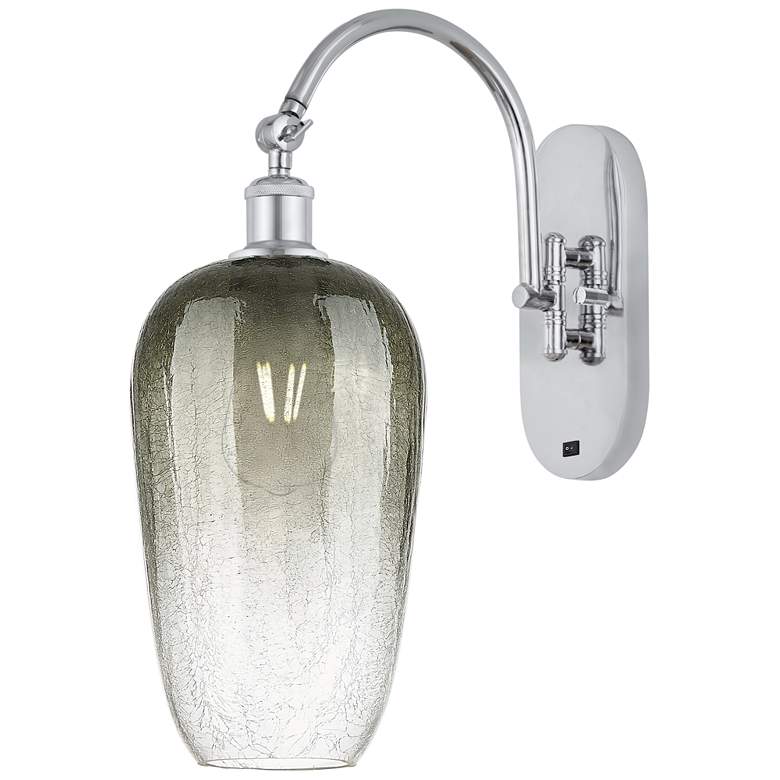 Image 1 Brookhaven Flute 19" High Polished Chrome Swiveling Sconce w/ Slate Shade
