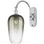 Brookhaven Flute 19" High Polished Chrome Swiveling Sconce w/ Slate Shade