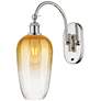 1_Brookhaven Flute 19" High Polished Nickel Swiveling Sconce w/ Amber Shade