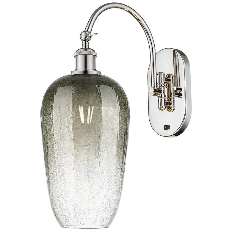 Image 1 Brookhaven Flute 19" High Polished Nickel Swiveling Sconce w/ Slate Shade