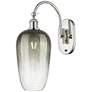 1_Brookhaven Flute 19" High Polished Nickel Swiveling Sconce w/ Slate Shade